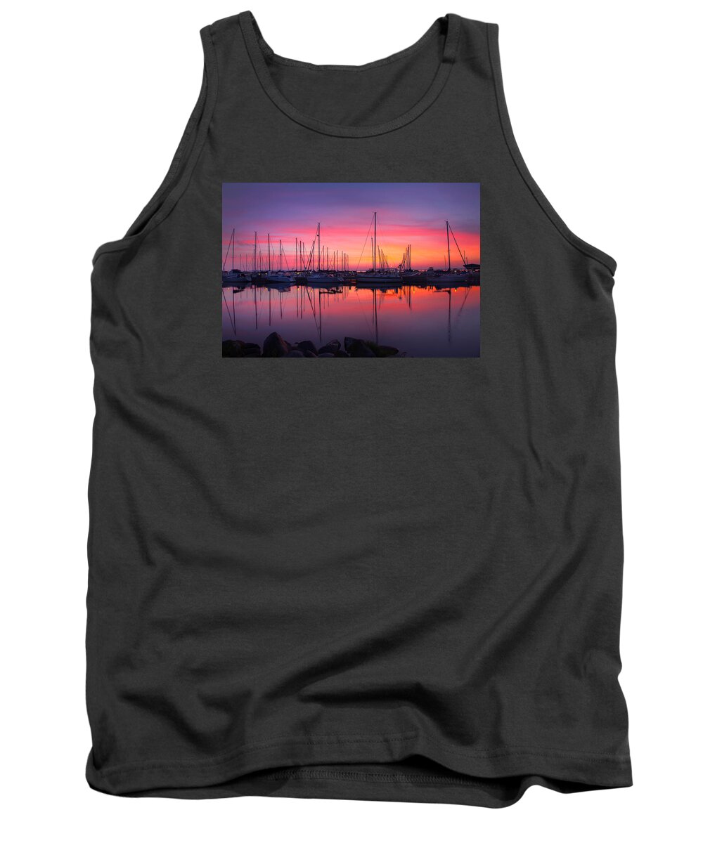 Bayfield Wisconsin Tank Top featuring the photograph Bayfield Wisconsin Magical Morning Sunrise by Wayne Moran
