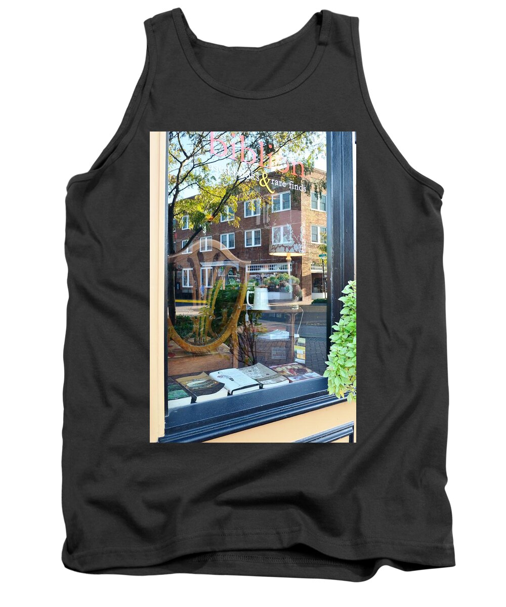 Lewes Tank Top featuring the photograph Biblion Used Books Reflections 4 - Lewes Delaware by Kim Bemis
