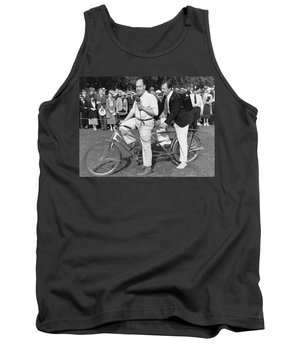 1936 Tank Top featuring the photograph Bicycle Broadcasting by Underwood Archives