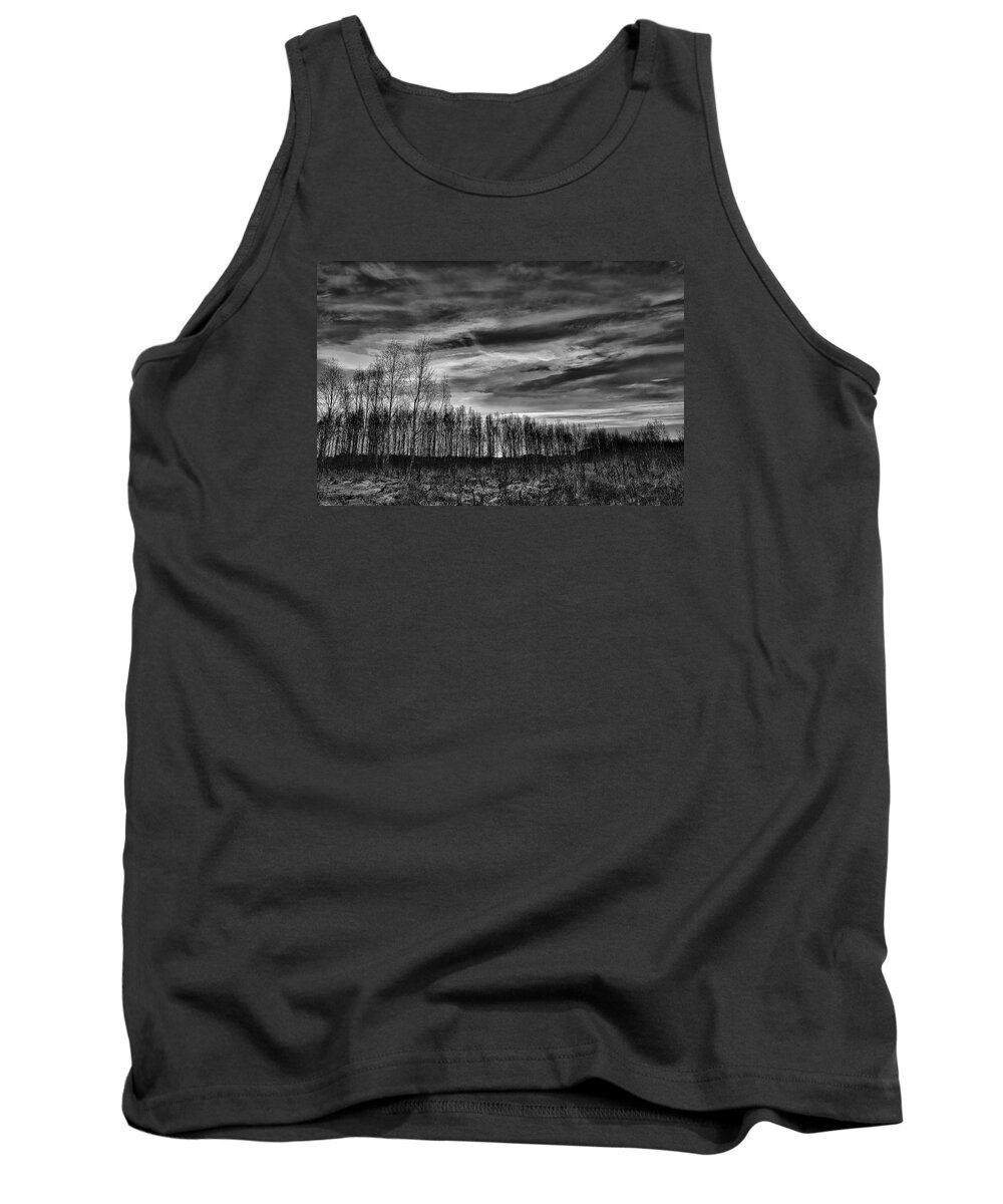 Black And White Tank Top featuring the photograph Black and white Grongarn Sky December 16 2014 colouring the clouds by Leif Sohlman