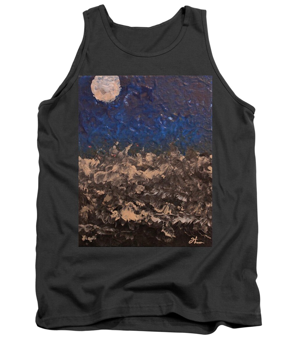 Landscape Tank Top featuring the painting Blue Moon by Todd Hoover
