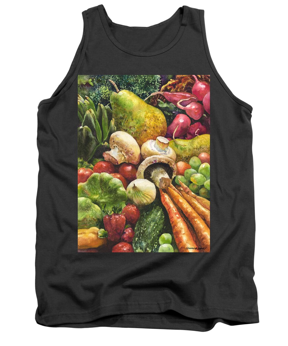 Vegetables Painting Tank Top featuring the painting Bountiful by Anne Gifford
