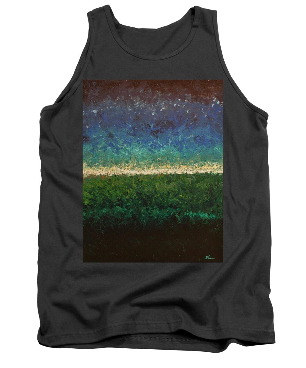 Abstract Tank Top featuring the painting Breathe by Todd Hoover