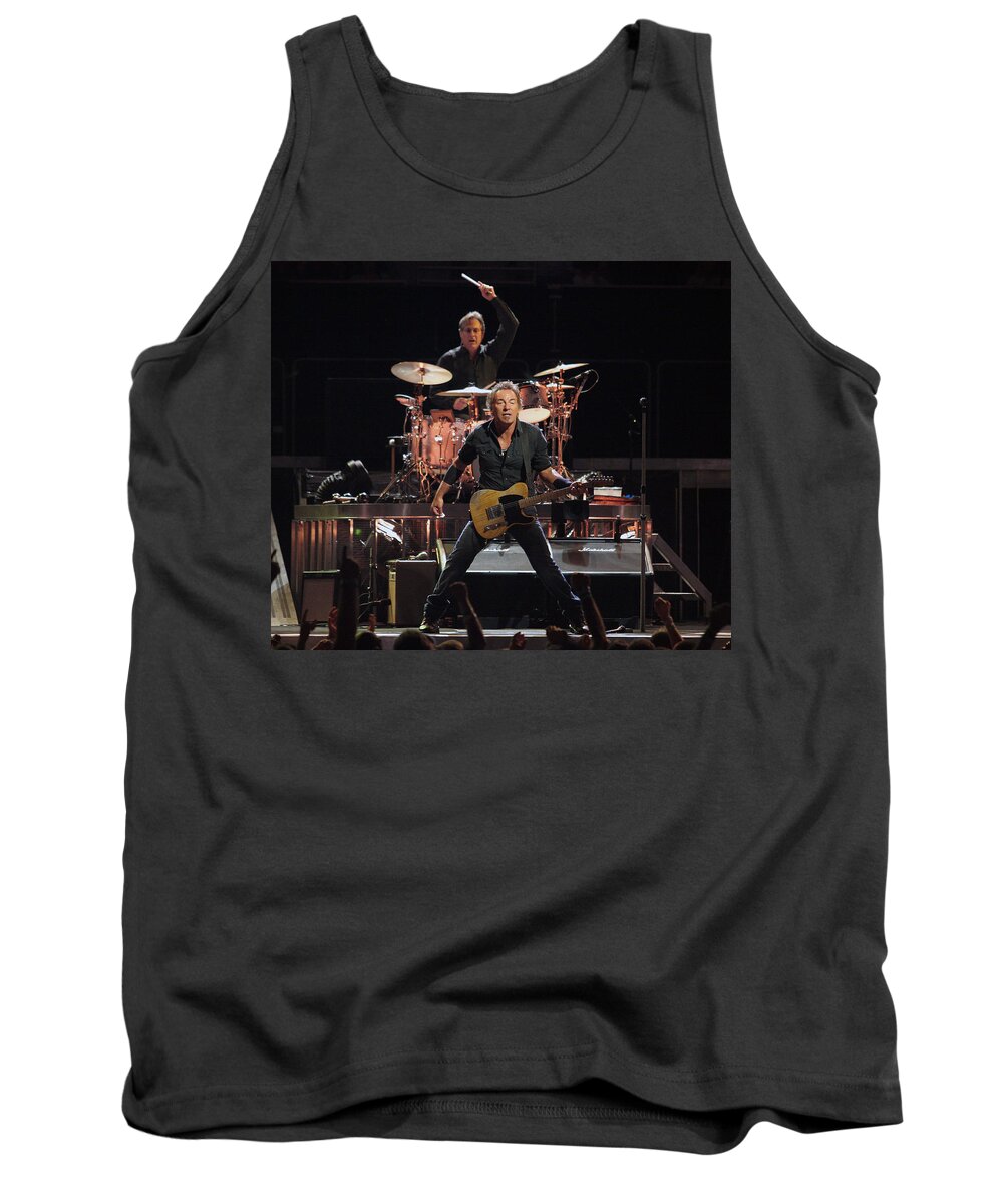 Bruce Springsteen Tank Top featuring the photograph Bruce Springsteen in Concert by Georgia Clare