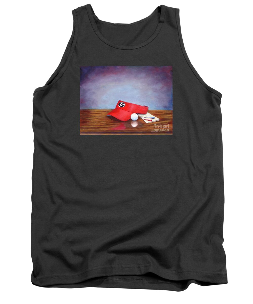 Still Life Tank Top featuring the painting Bulldog Golf by Jerry Walker