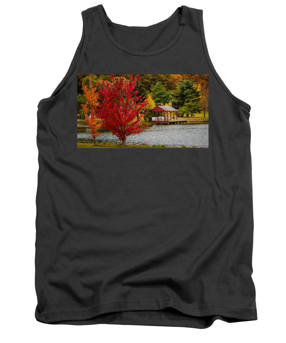 John F Kennedy Memorial Park Tank Top featuring the photograph By the lake by SAURAVphoto Online Store