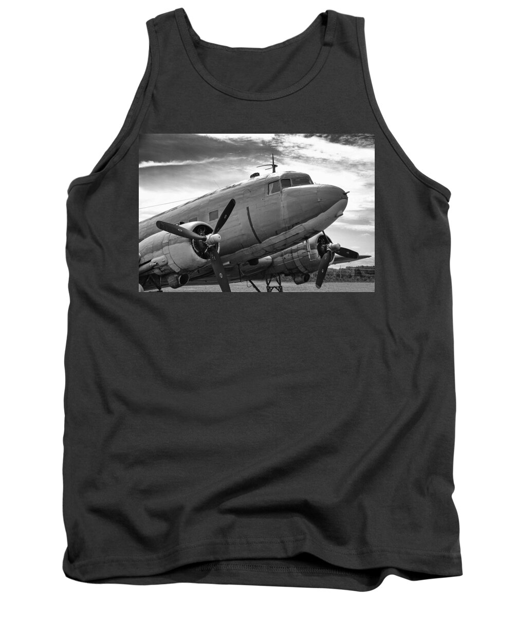 Aviation Tank Top featuring the photograph C-47 Skytrain by Guy Whiteley