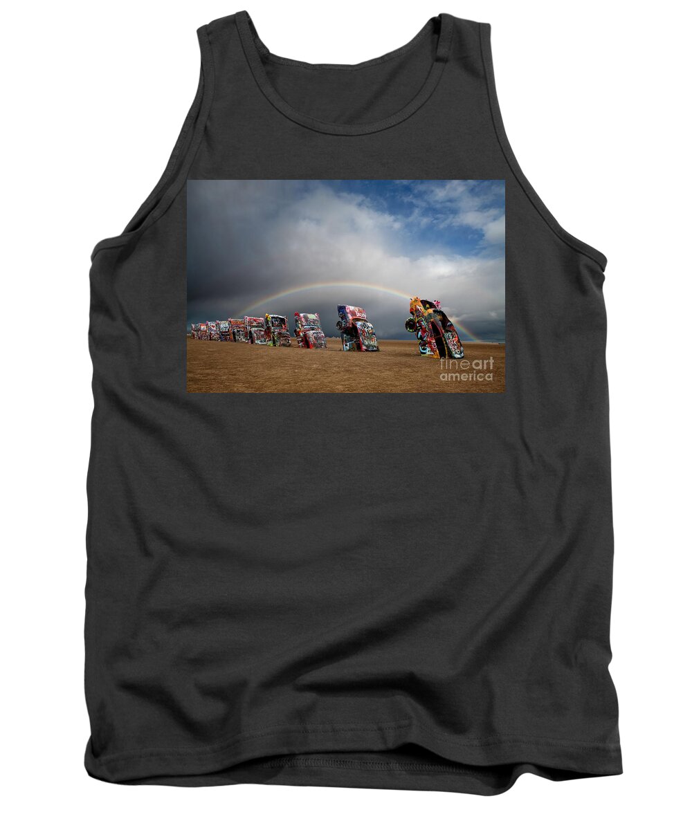 Amarillo Tank Top featuring the photograph Cadillac Ranch by Keith Kapple