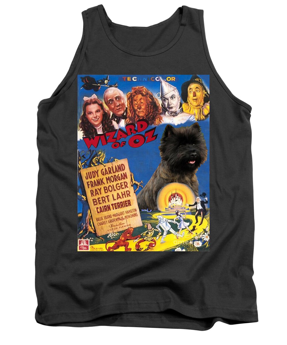 Cairn Terrier Tank Top featuring the painting Cairn Terrier Art Canvas Print - The Wizard of Oz Movie Poster by Sandra Sij