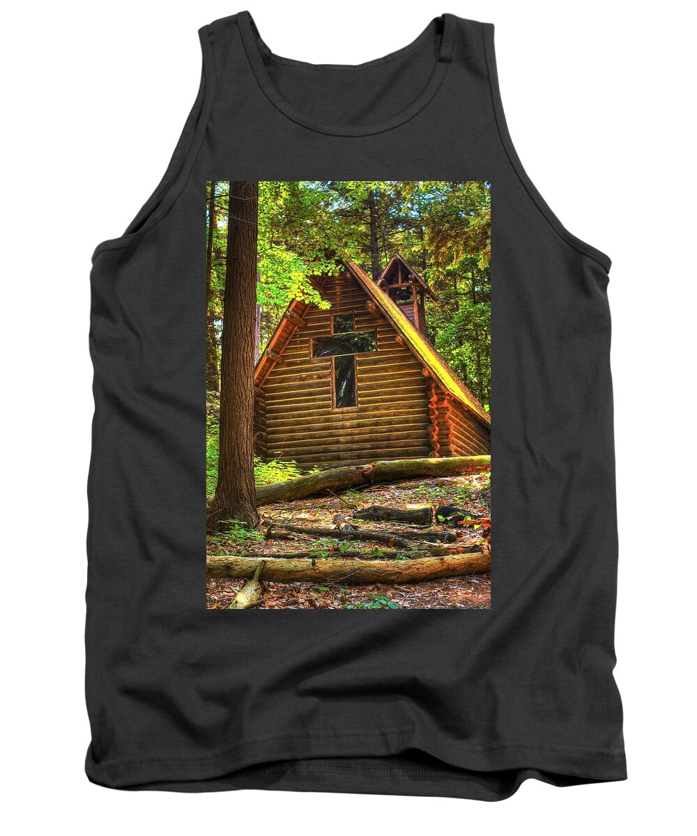 Chapel Tank Top featuring the photograph Chapel in the Pines by Randy Pollard