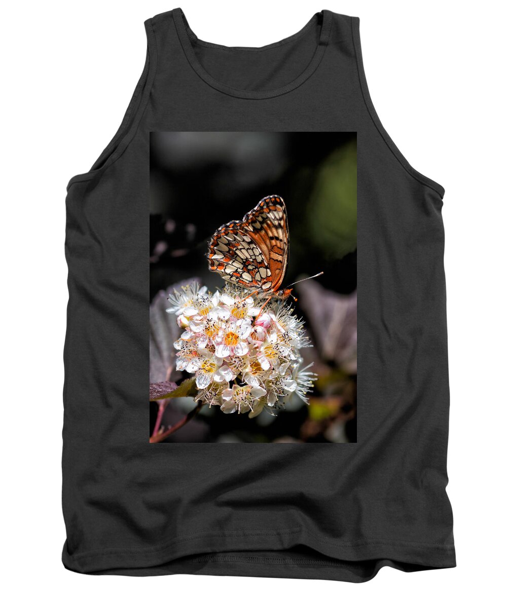 Edith's Checkerspot Butterfly Tank Top featuring the photograph Checkerspot by Kathleen Bishop