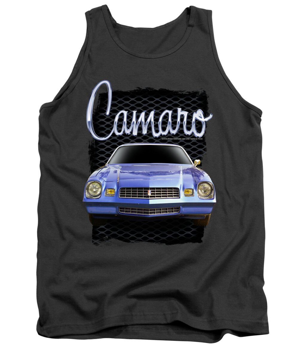  Tank Top featuring the digital art Chevrolet - Yellow Camaro by Brand A