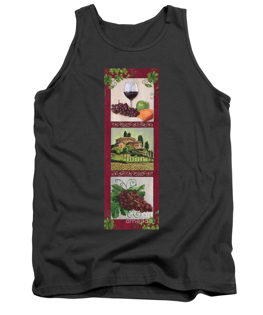 Wine Tank Top featuring the painting Chianti and Friends Collage 1 by Debbie DeWitt