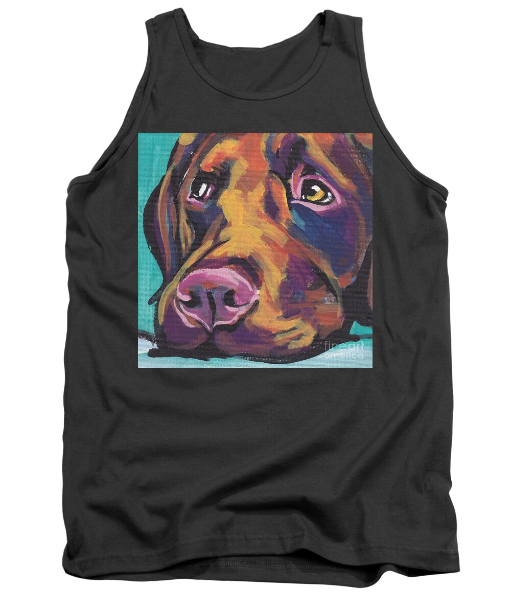 Labrador Retriever Tank Top featuring the painting Choco Lab Love by Lea S