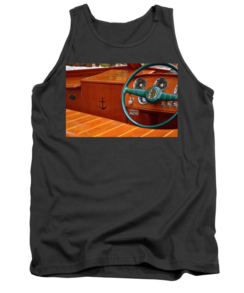 Classic Boat Tank Top featuring the photograph Chris Craft Cockpit by Michelle Calkins