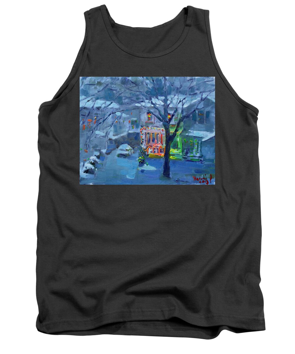 Christmas Eve Tank Top featuring the painting Christmas Eve by Ylli Haruni
