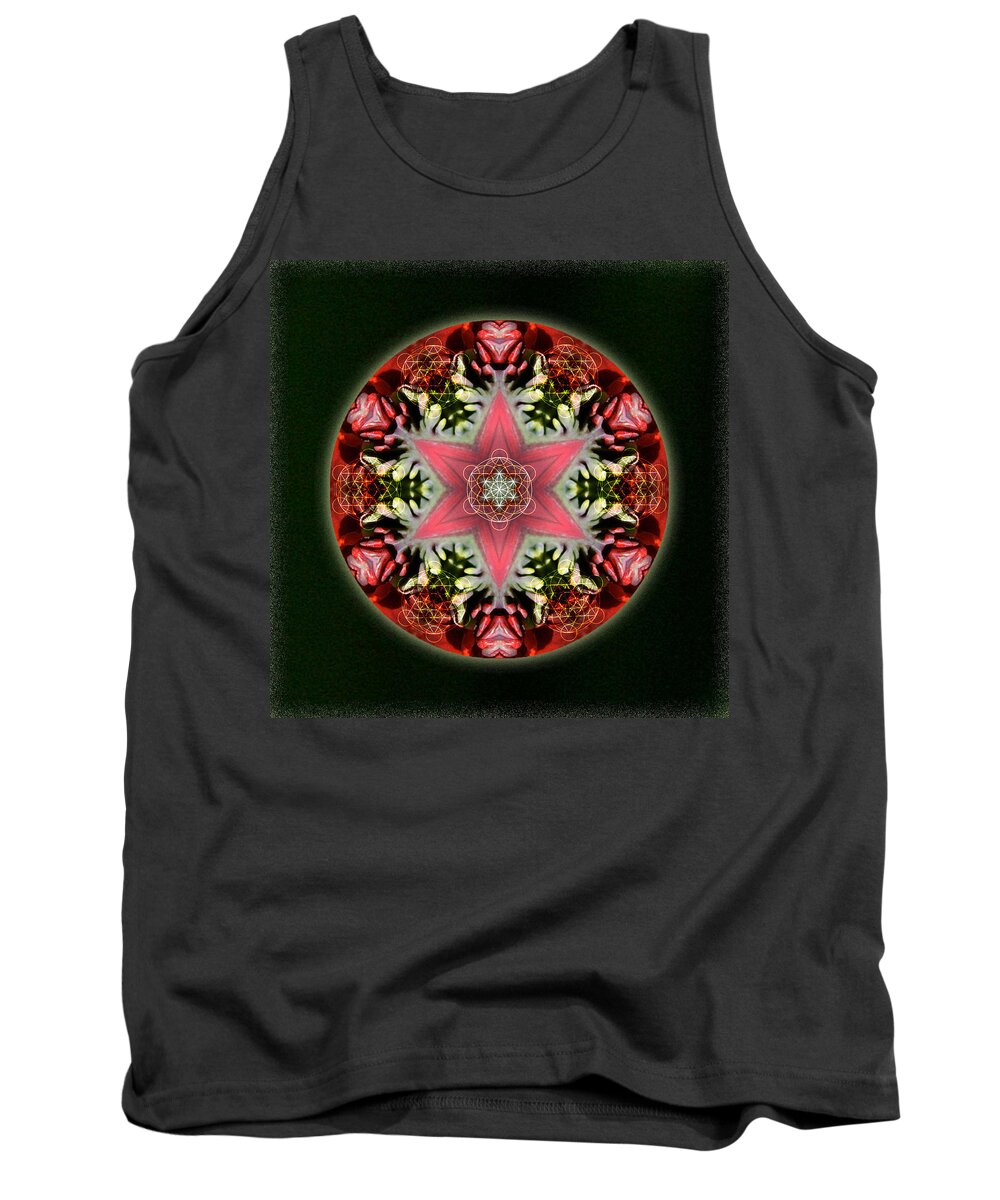 Mandala Tank Top featuring the mixed media Christmas Star by Alicia Kent