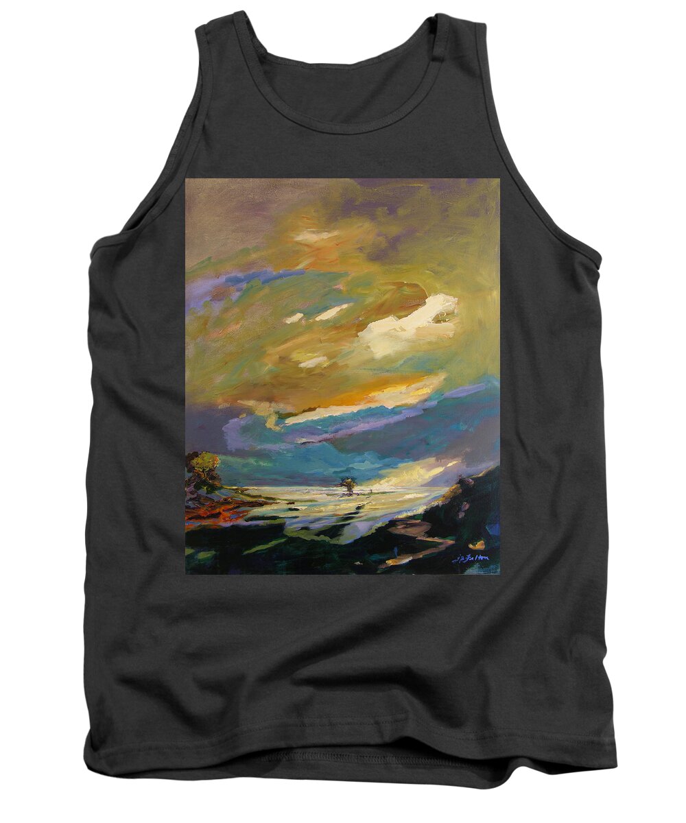 Impressionism Tank Top featuring the painting Coastline by Julianne Felton