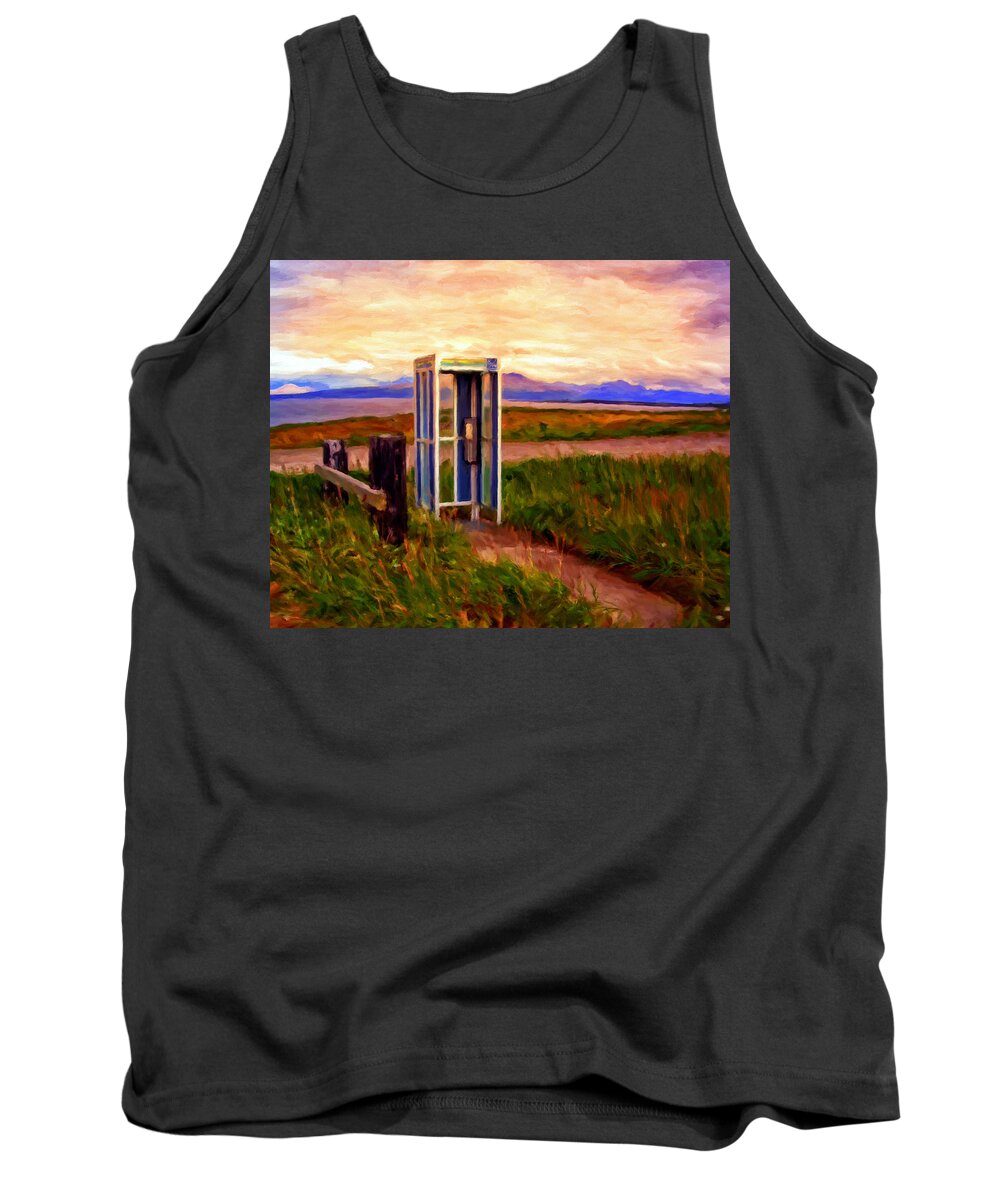Telephone Booth Tank Top featuring the painting Cold Bay Ferry Service by Michael Pickett