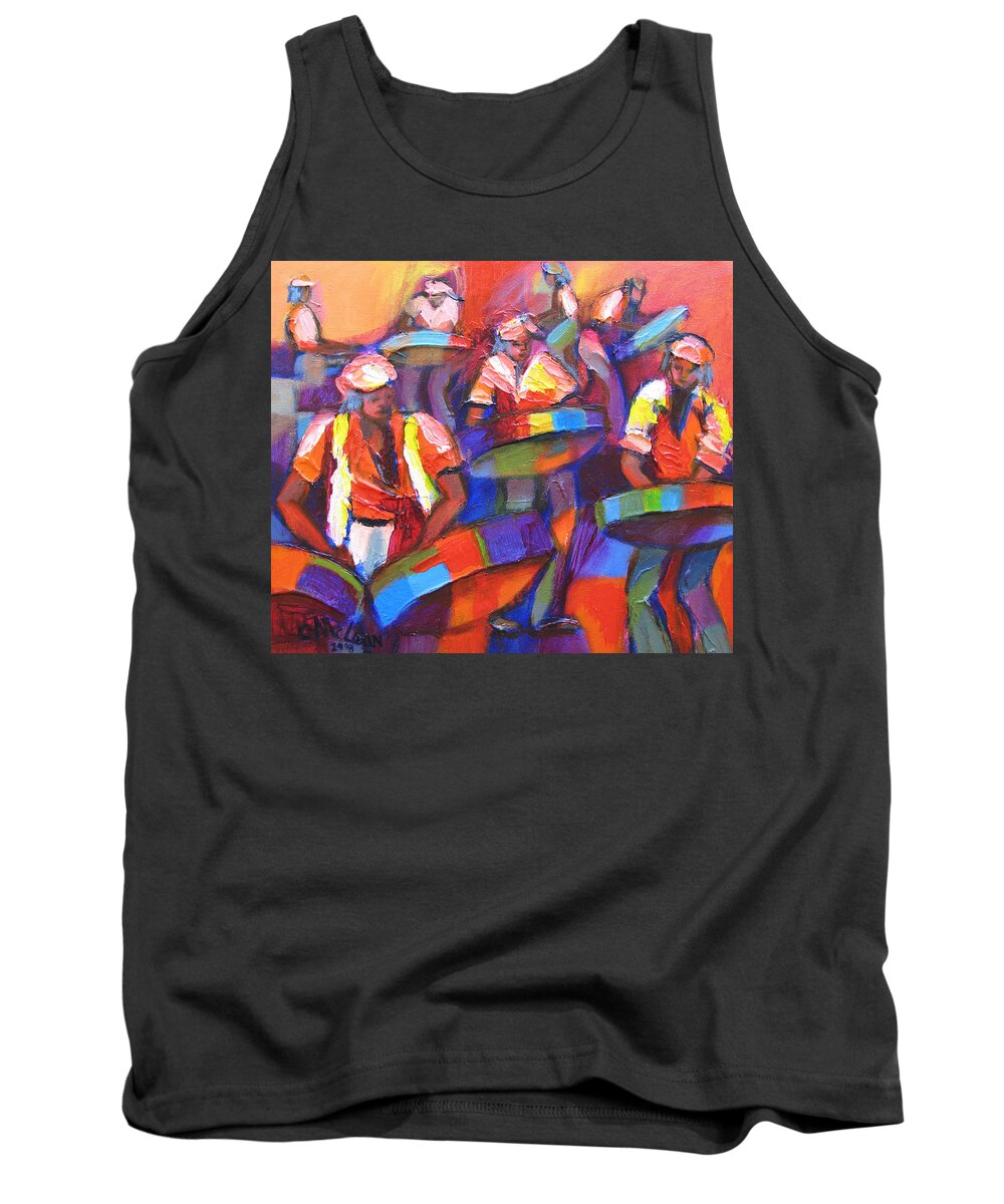 Steel Tank Top featuring the painting Colour Pan 2 by Cynthia McLean