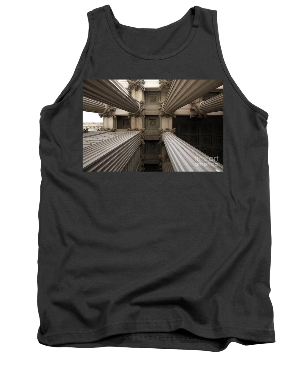 Architecture Tank Top featuring the photograph Columns at the National Archives in Washington DC by William Kuta