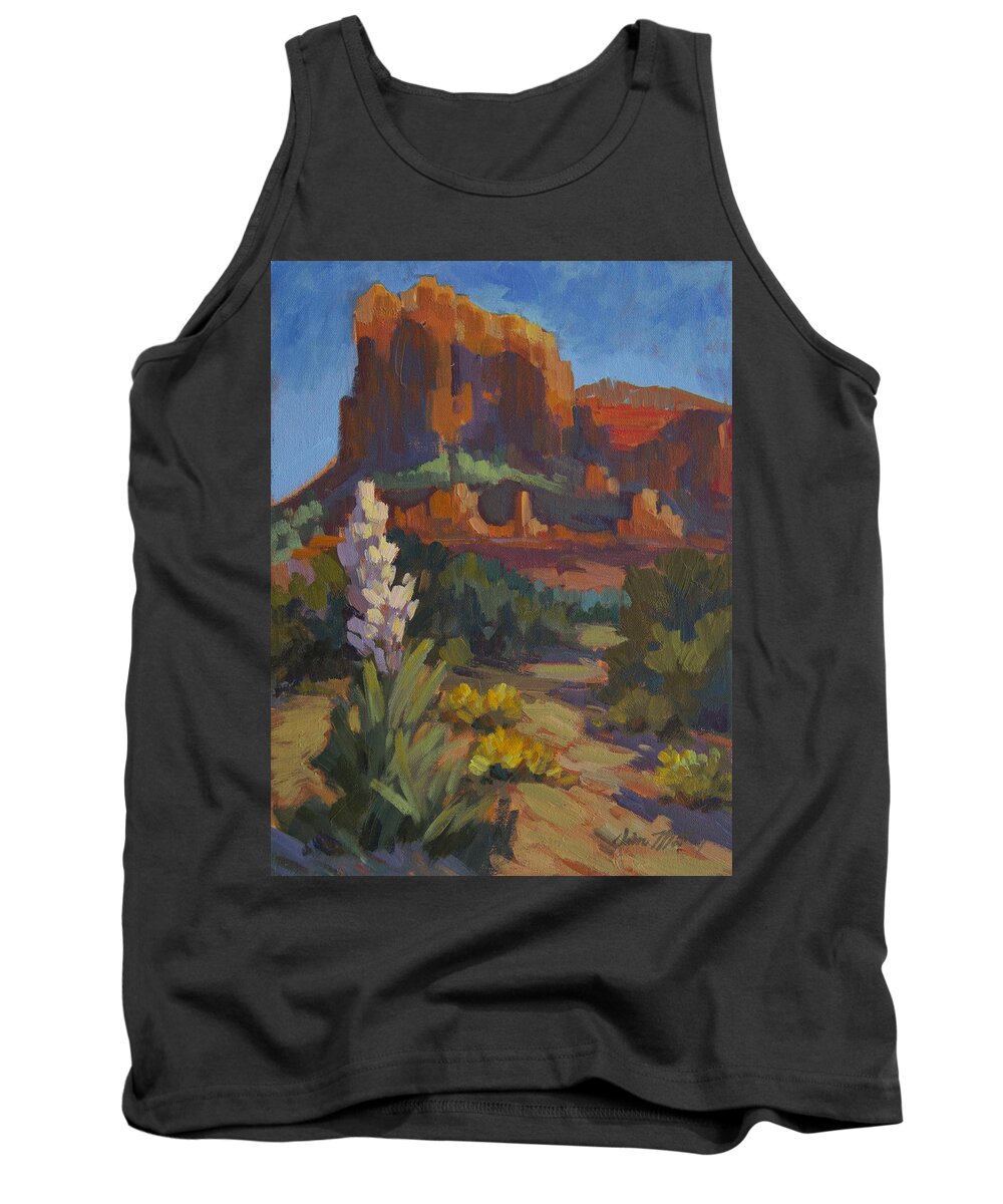 Courthouse Tank Top featuring the painting Courthouse Rock Sedona by Diane McClary