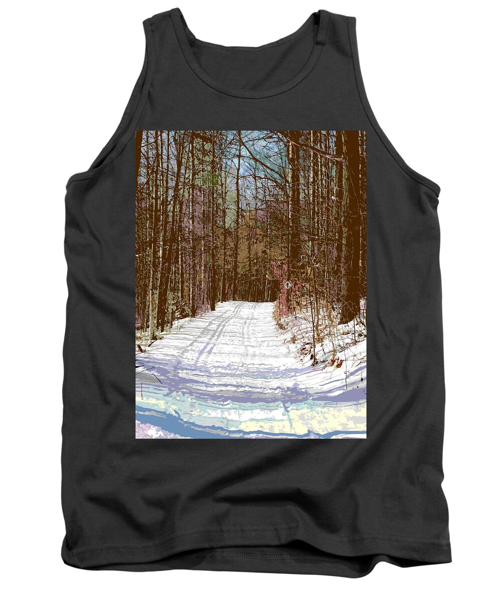 Winter Tank Top featuring the photograph Cross Country Trail by Nina Silver