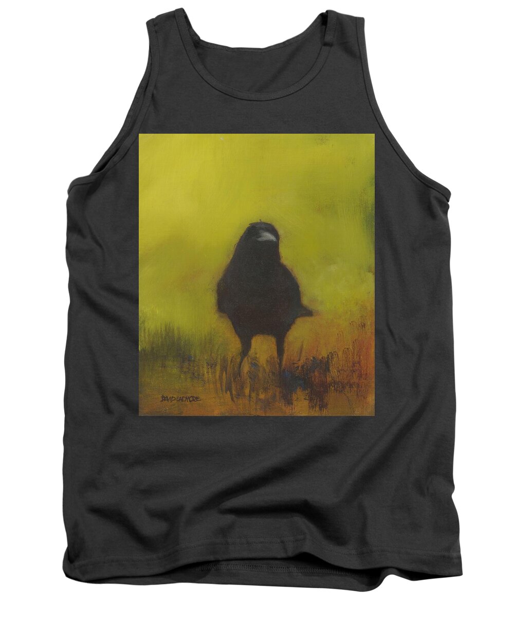 Crow Tank Top featuring the painting Crow 13 by David Ladmore
