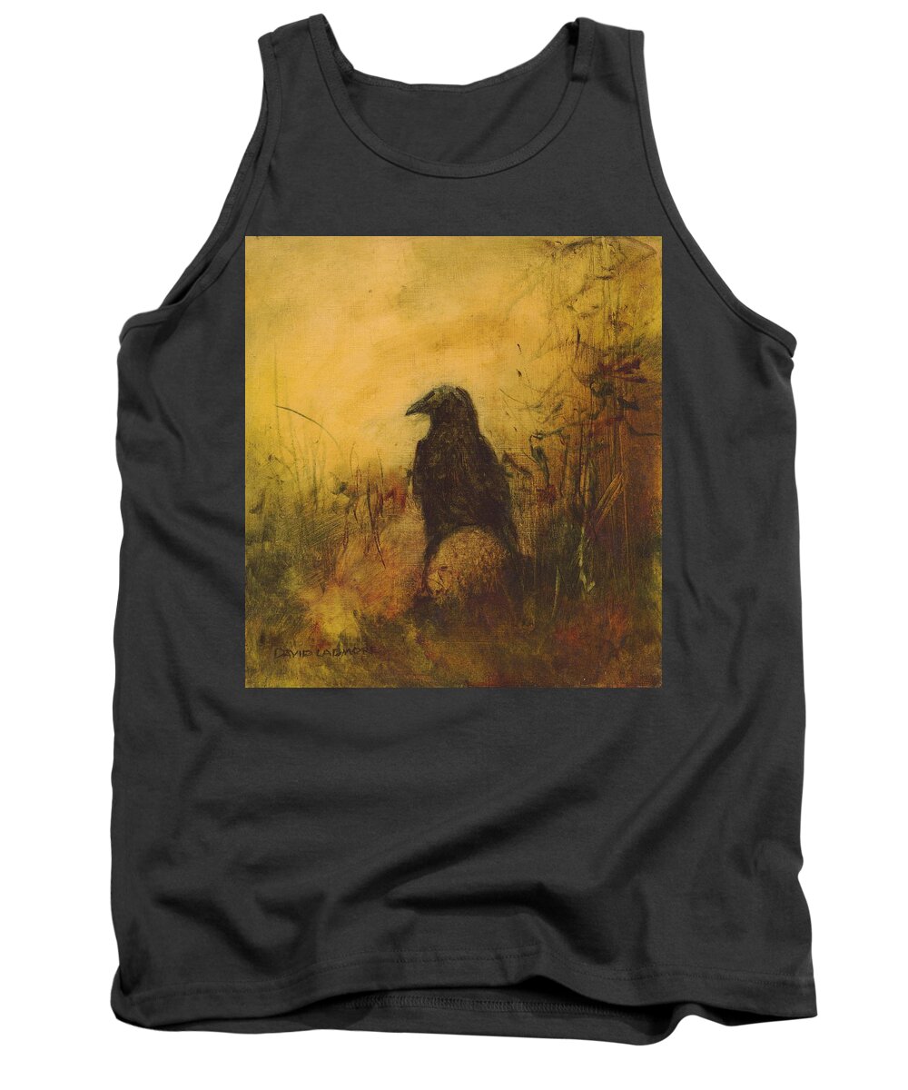 Crow Tank Top featuring the painting Crow 7 by David Ladmore