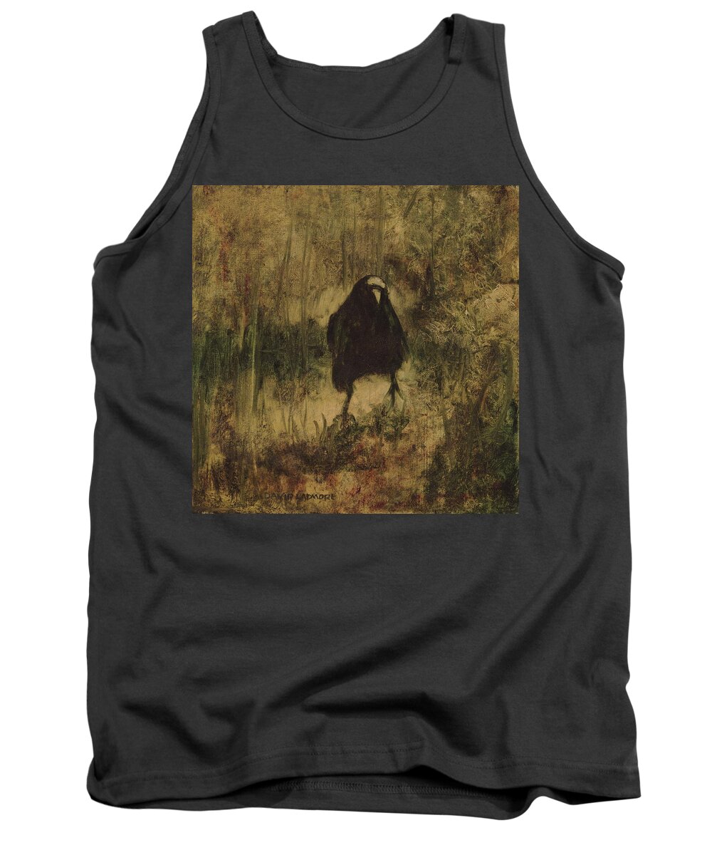 Crow Tank Top featuring the painting Crow 8 by David Ladmore