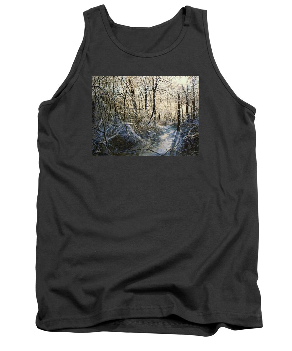 Winter Tank Top featuring the painting Crystal Path by William Brody