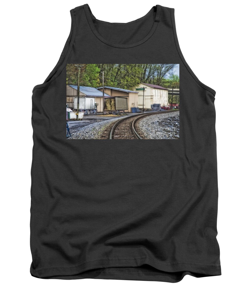 Sykesville Tank Top featuring the photograph Curving Track by Timothy Hacker