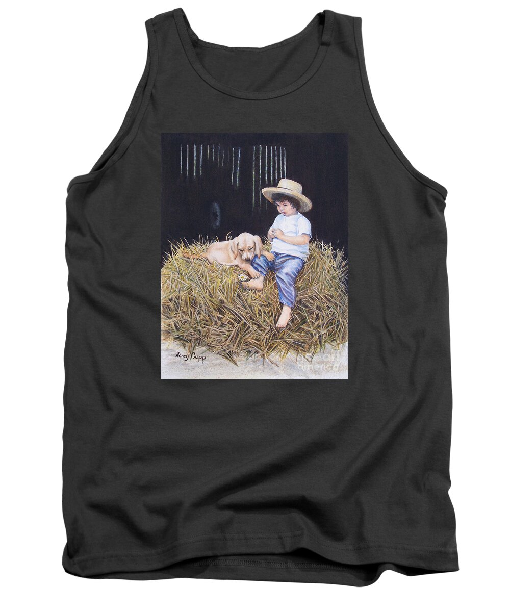 Daisy Tank Top featuring the painting Daisy by Nancy Cupp