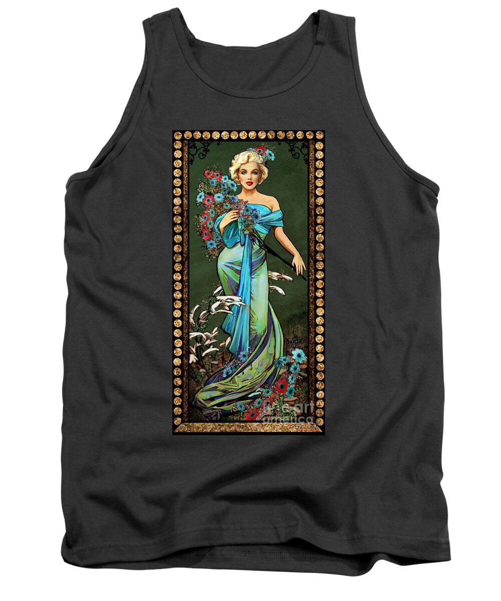 Theo Danella Tank Top featuring the mixed media Danella Students 1 green by Theo Danella