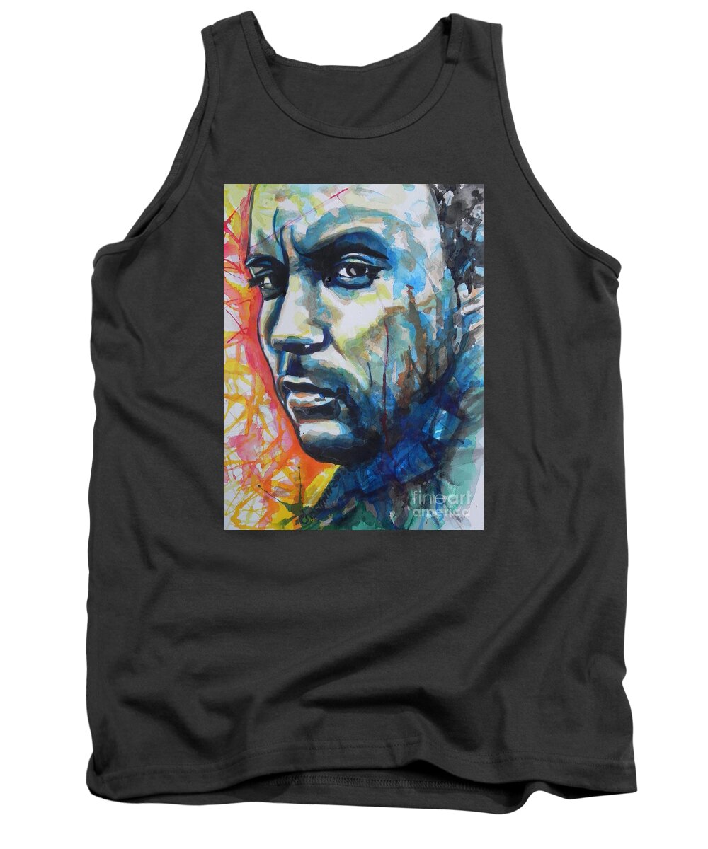 Ink Painting Tank Top featuring the painting Dave Matthews by Chrisann Ellis