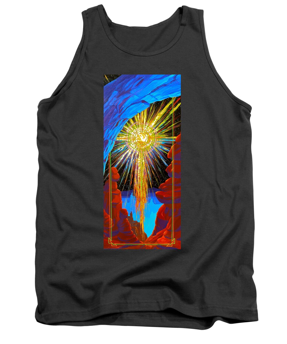 Desert Landscapes Tank Top featuring the painting Desert Star by Alan Johnson