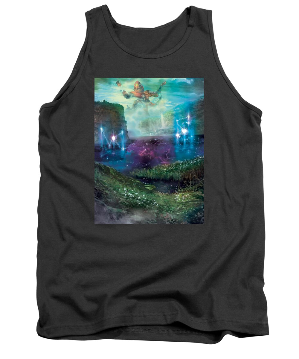 Magic Tank Top featuring the digital art Dictate of Kruphix Promo by Ryan Barger