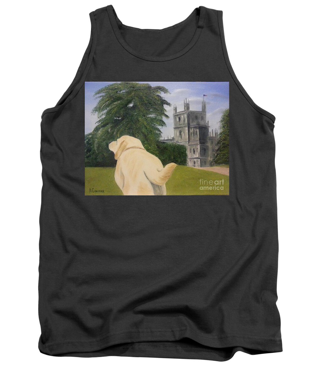 Downton Abbey Tank Top featuring the painting Downton Abbey by Bev Conover