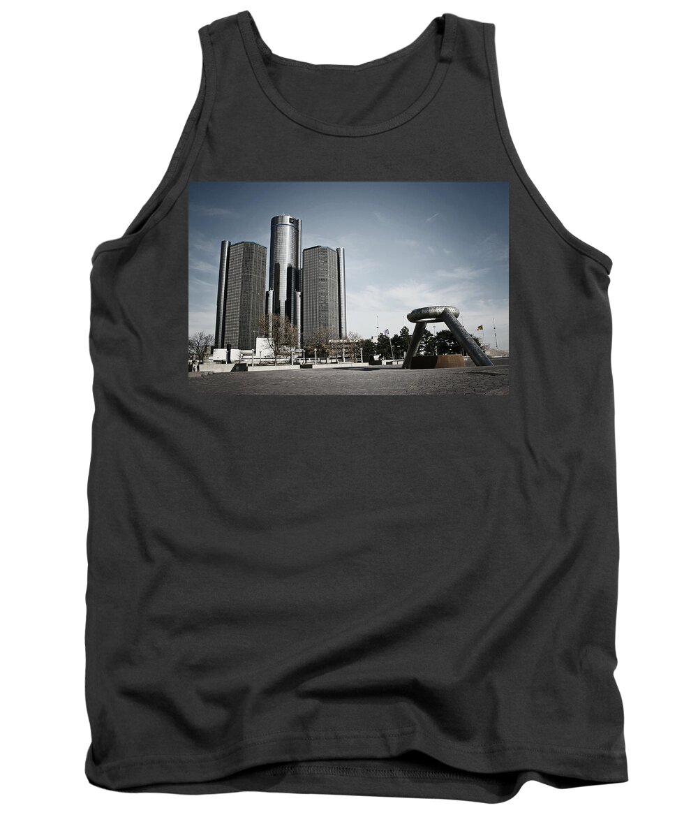 Detroit Tank Top featuring the photograph Downtown Detroit by Laura Kinker
