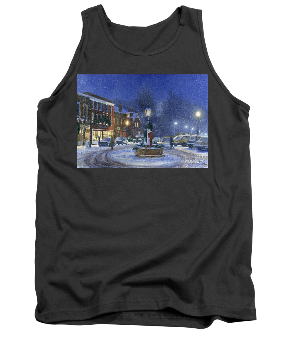 Woodstock Tank Top featuring the painting Downtown Woodstock by Candace Lovely