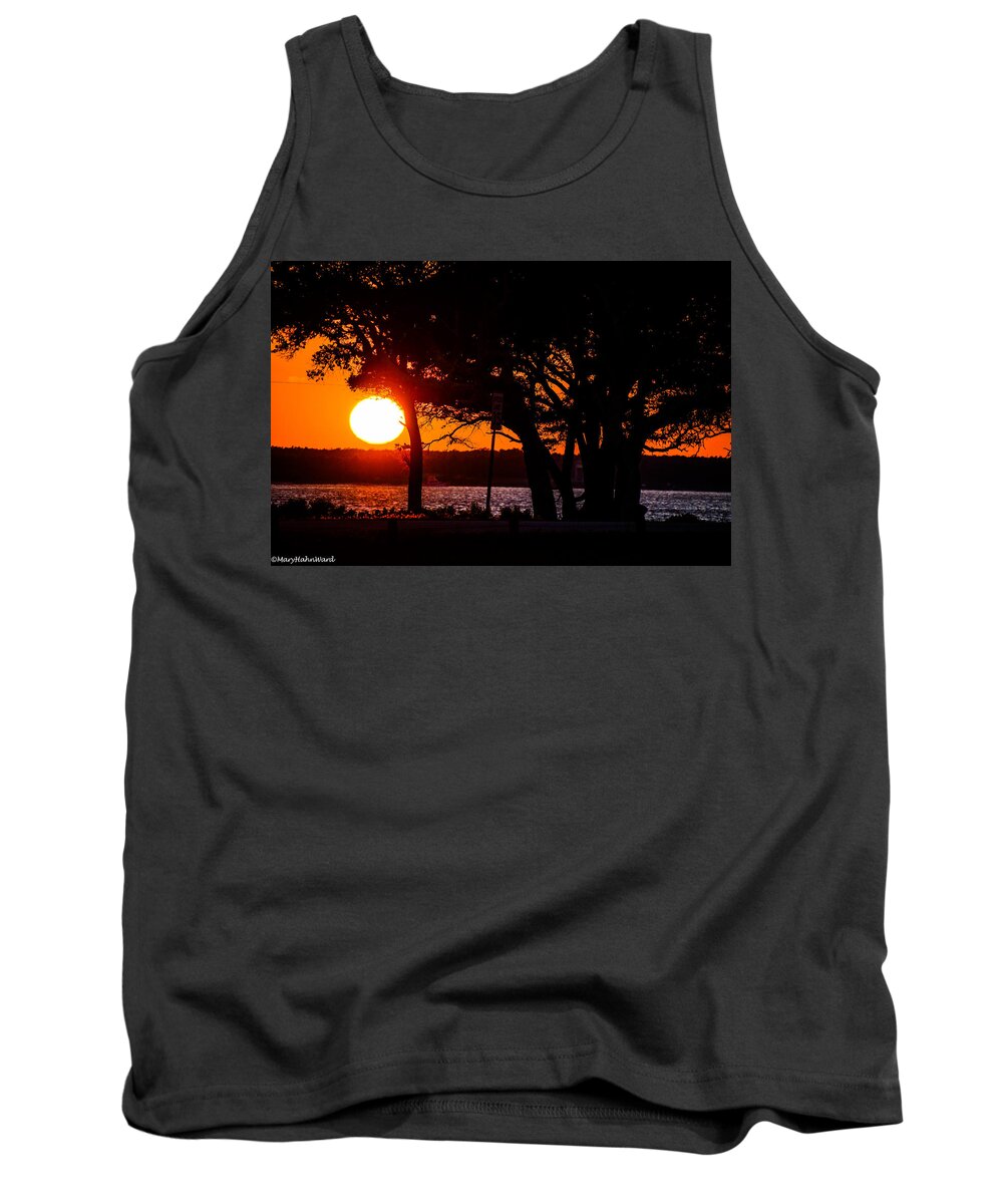 Sunset Tank Top featuring the photograph Dusky Cape Fear River by Mary Hahn Ward