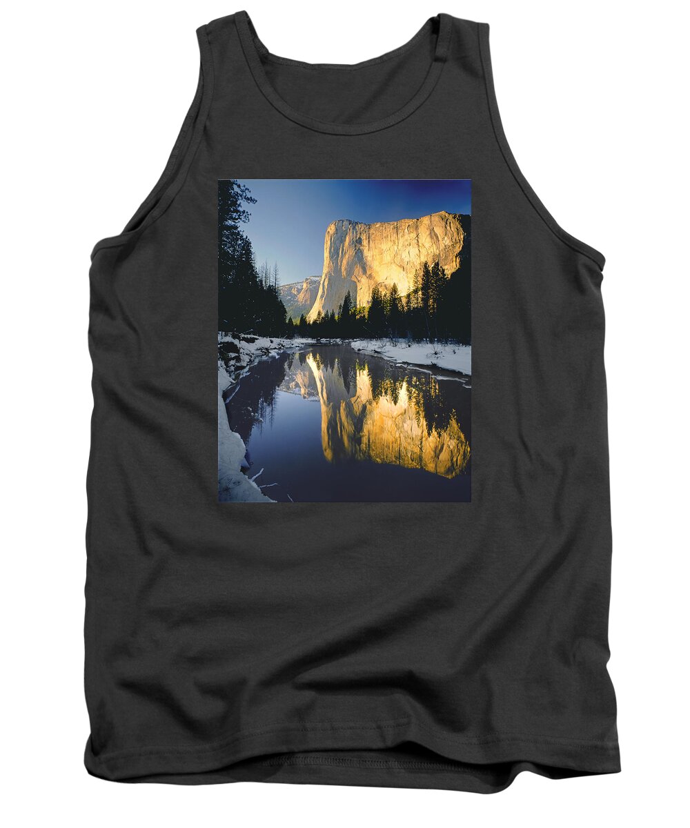 Sunset Tank Top featuring the photograph 2M6542-El Cap Reflect by Ed Cooper Photography