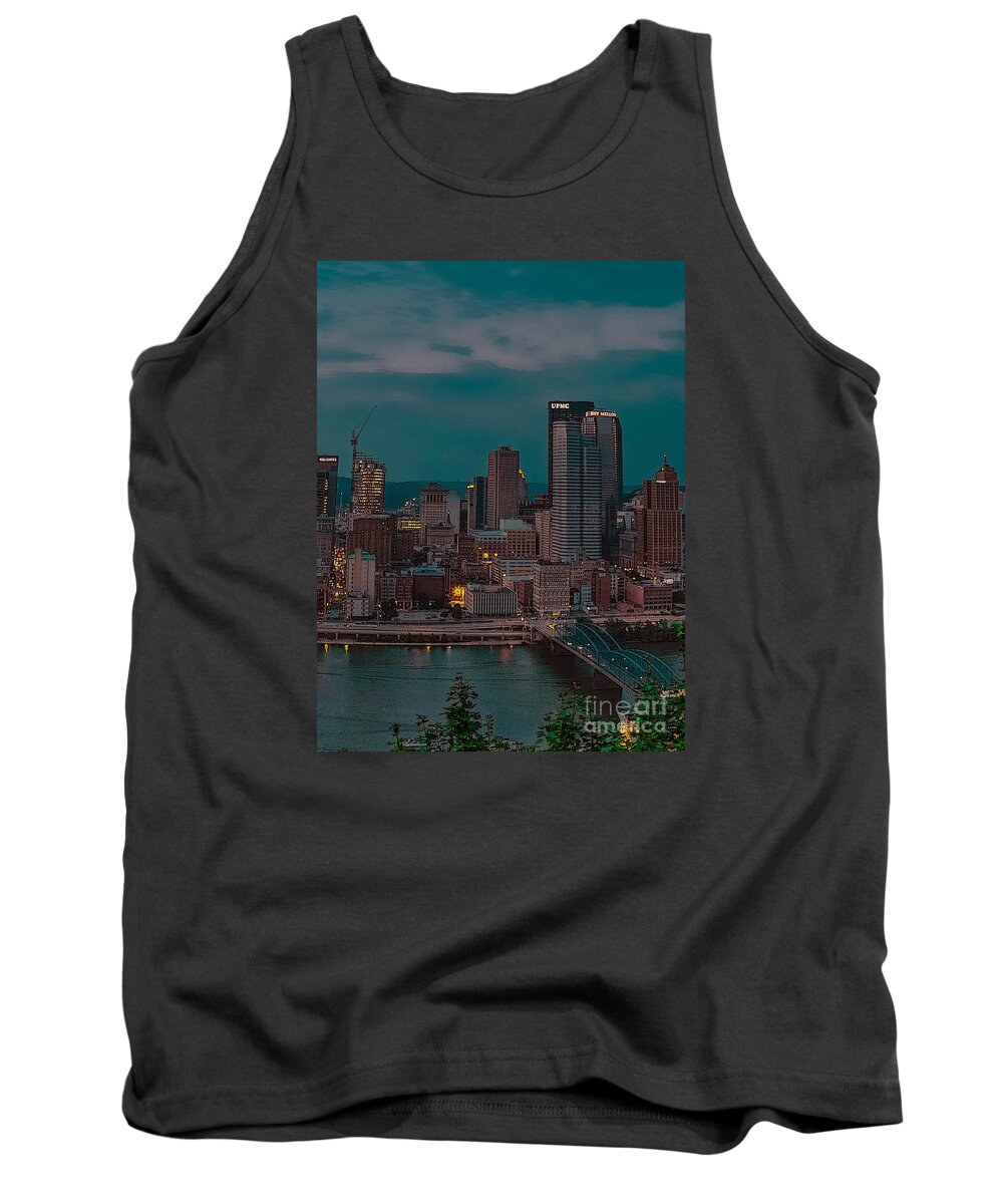 Electric Steel City Tank Top featuring the photograph Electric Steel City by Charlie Cliques