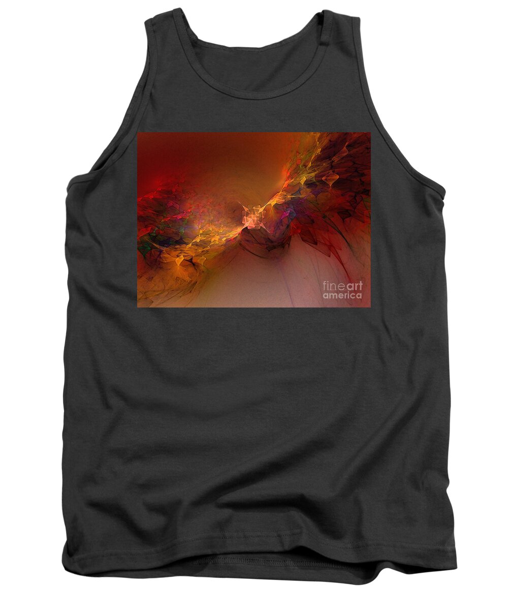 Abstract Tank Top featuring the digital art Elemental Force-Abstract Art by Karin Kuhlmann