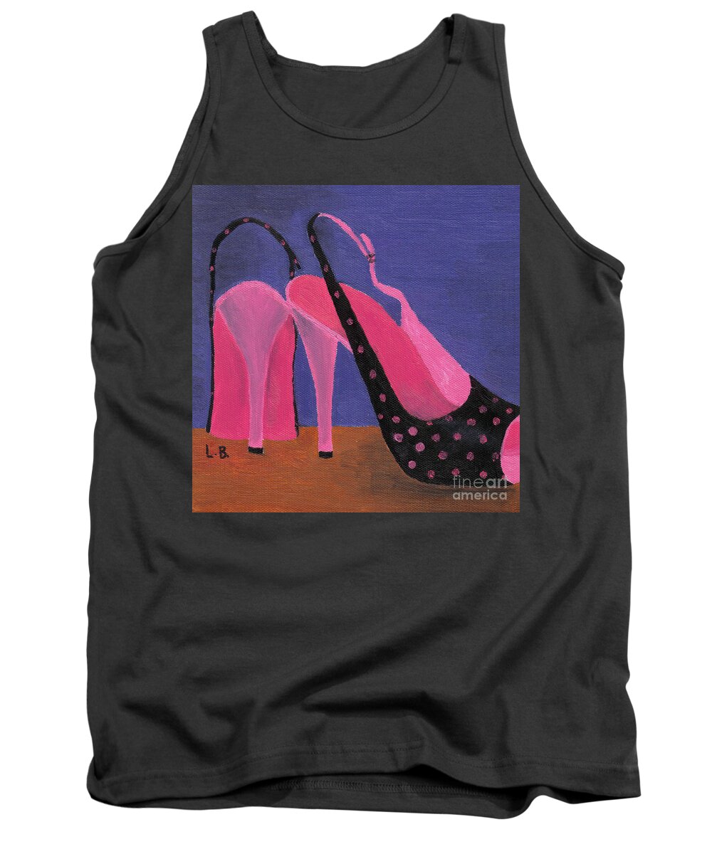 Elvira Tank Top featuring the painting Elvira's Shoes by Laurel Best
