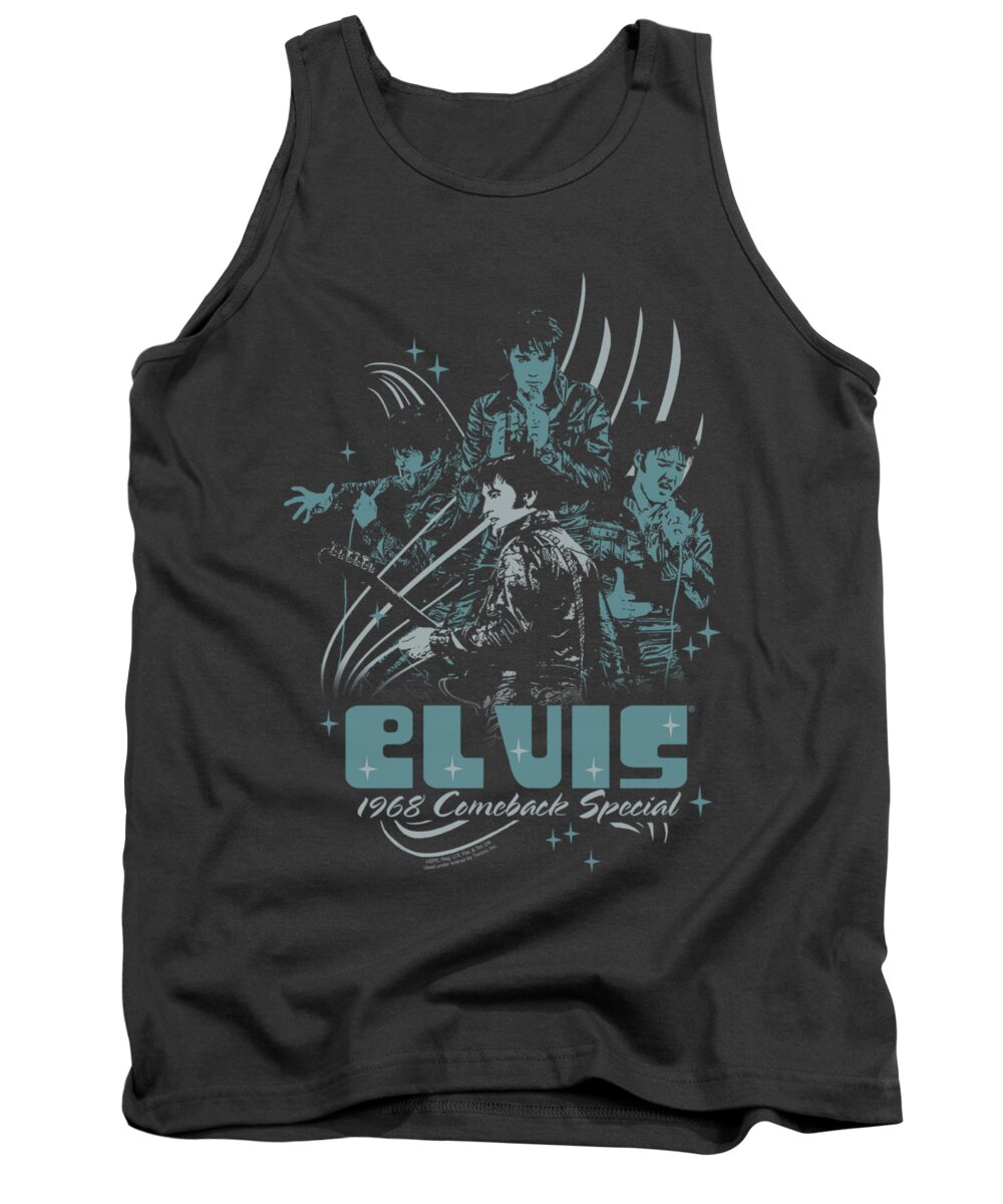 Elvis Tank Top featuring the digital art Elvis - 68 Leather by Brand A
