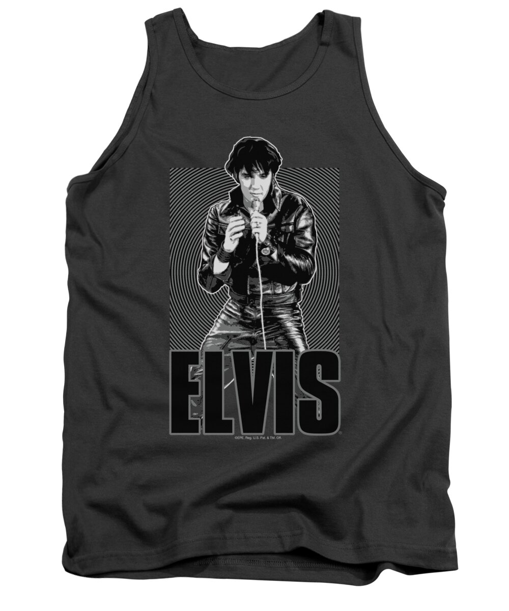 Elvis Tank Top featuring the digital art Elvis - Leather by Brand A