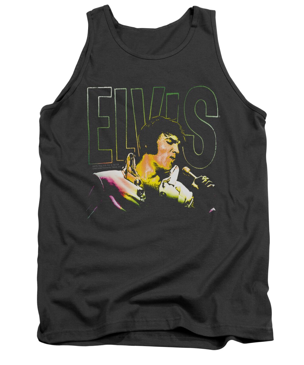 Music Tank Top featuring the digital art Elvis - Multicolored by Brand A