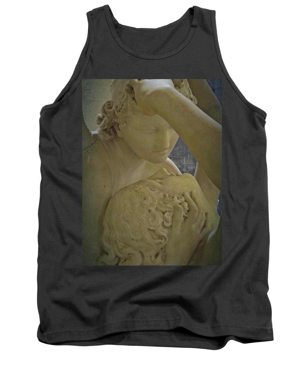 Eternal Tank Top featuring the photograph Eternal Love - Psyche Revived by Cupid's Kiss - Louvre - Paris by Marianna Mills