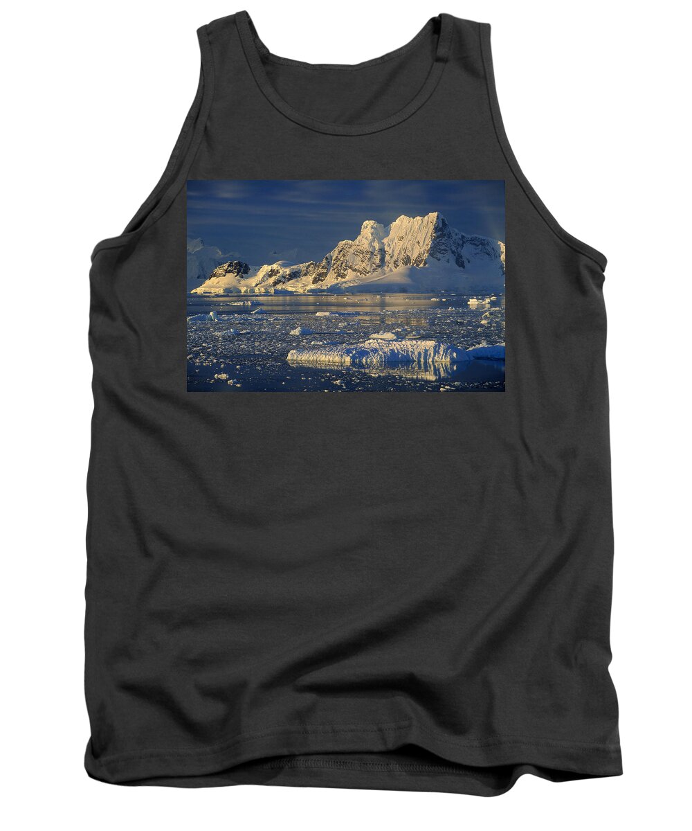 Feb0514 Tank Top featuring the photograph Evening Light On Peaks Paradise Bay by Colin Monteath